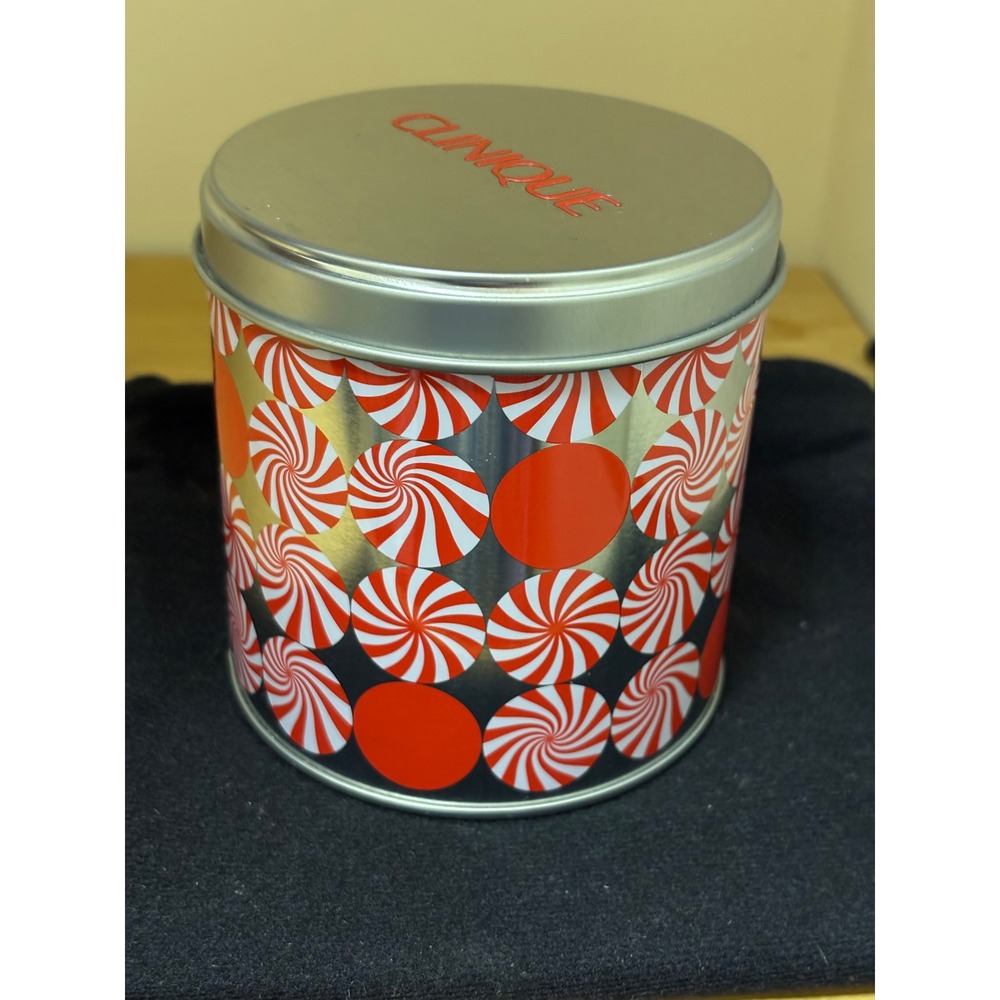 Clinique Limited Edition Holiday Tin Candy‎ Cane Peppermint Design Collectible